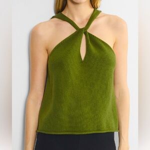 Artizia Wilfred Poe Knit Halter Top in Grotto Green